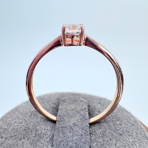 VTG Sterling Silver 925 Pink Cubic Zirconia Prong Set Statement Ring Size 10.75 - Picture 7 of 10